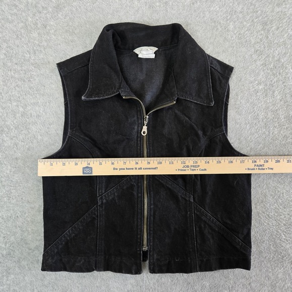 Vtg 90s Rockies Denim Vest Womens Medium Made in USA Western Cowgirl Jeanswear - Picture 5 of 6